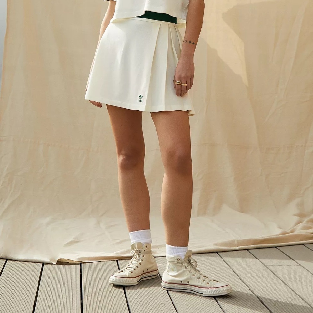 Adidas Tennis Skirt Off White Pleated Mini Small